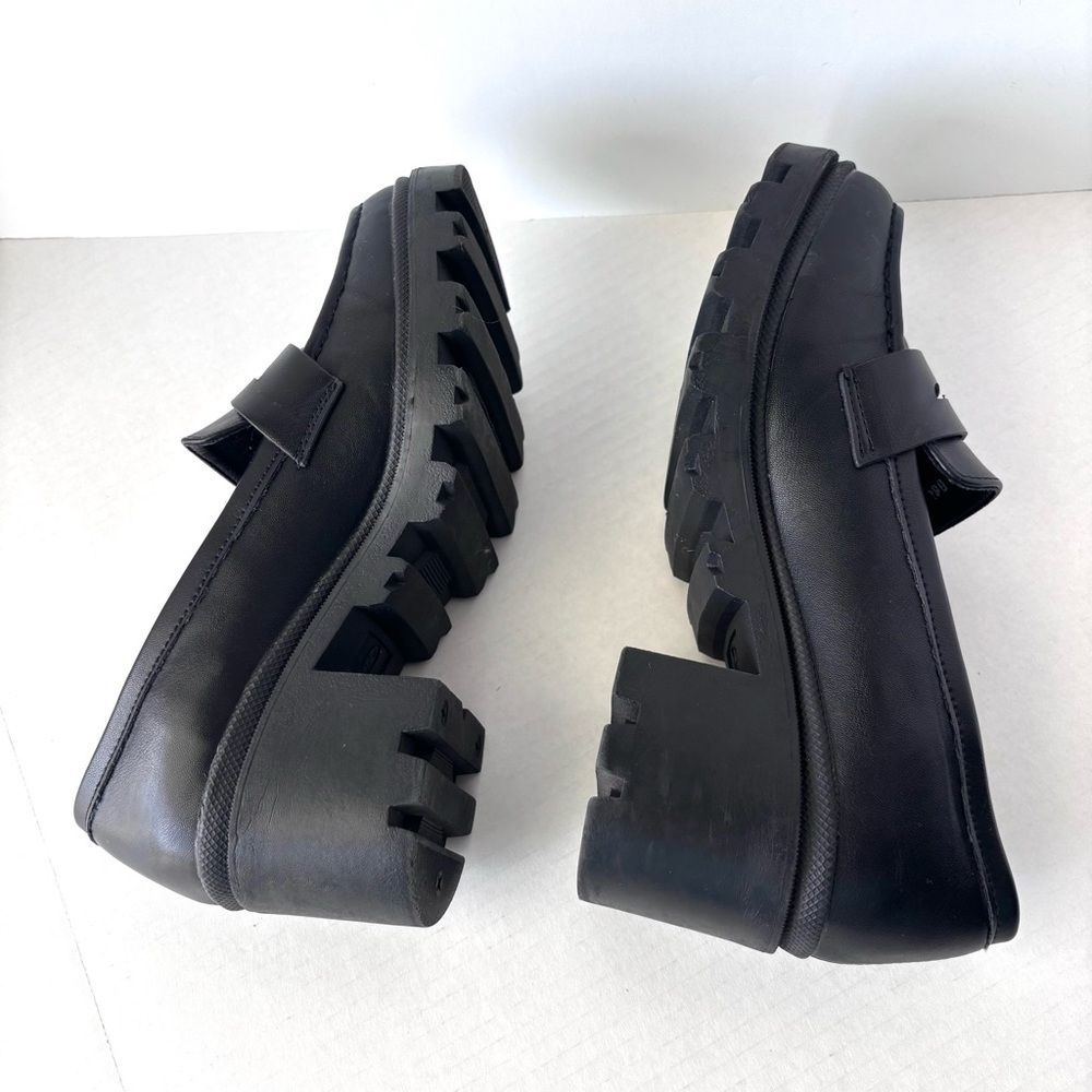 Mudd Penny Loafers Women’s Size 7.5 Black Chunky Platform Lug Block Heel Y2K - Picture 8 of 12